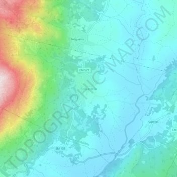 Bobadela topographic map, elevation, terrain