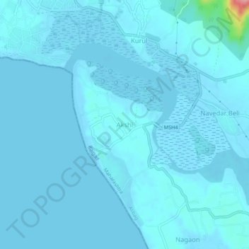 Akshi topographic map, elevation, terrain