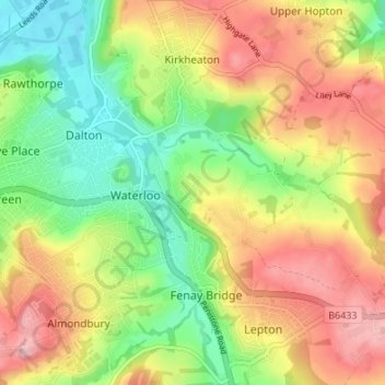 Lascelles Hall topographic map, elevation, terrain