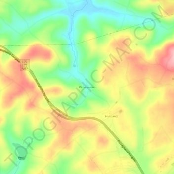 Zimmerman topographic map, elevation, terrain