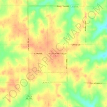 Beaconsfield topographic map, elevation, terrain