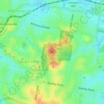 Esquiline Hill topographic map, elevation, terrain