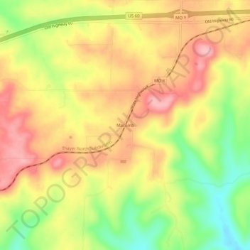 Macomb topographic map, elevation, terrain
