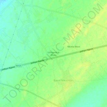 Uchiyarda ki Dhani topographic map, elevation, terrain