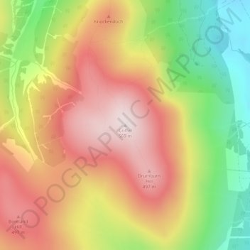 Criffel topographic map, elevation, terrain