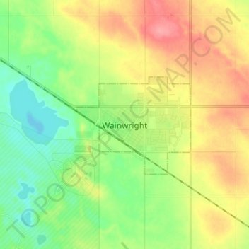Wainwright topographic map, elevation, terrain