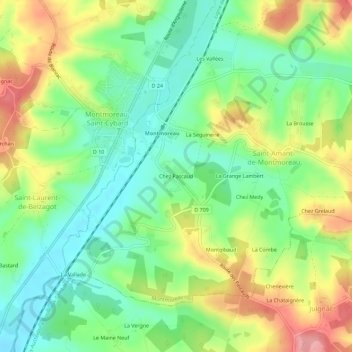 Chez Pascaud topographic map, elevation, terrain
