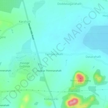 Yambarahalli topographic map, elevation, terrain