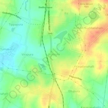 Kolipura topographic map, elevation, terrain