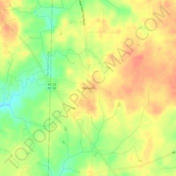 Bennett topographic map, elevation, terrain