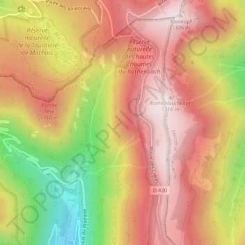 Herz topographic map, elevation, terrain