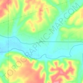 Proctor topographic map, elevation, terrain