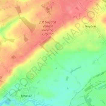 Chadshunt topographic map, elevation, terrain