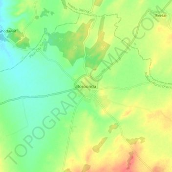 Boroonda topographic map, elevation, terrain