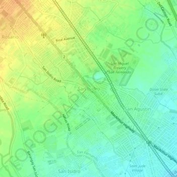 San Isidro topographic map, elevation, terrain