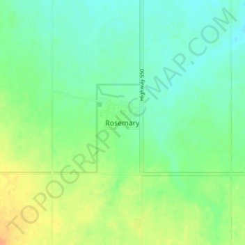 Rosemary topographic map, elevation, terrain