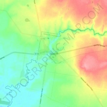 Skipton topographic map, elevation, terrain
