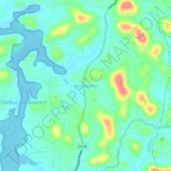 Kodassery topographic map, elevation, terrain