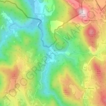Bankya topographic map, elevation, terrain