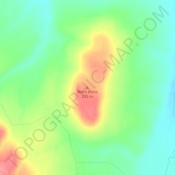 Ward Butte topographic map, elevation, terrain
