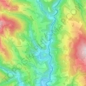 Koglhof topographic map, elevation, terrain