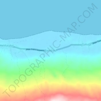 Bambalo topographic map, elevation, terrain