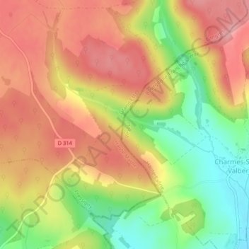 Les Tournières topographic map, elevation, terrain