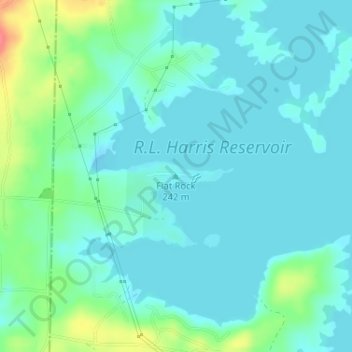 Flat Rock topographic map, elevation, terrain