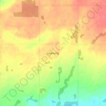 Livelong topographic map, elevation, terrain