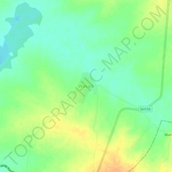 Wakadi topographic map, elevation, terrain