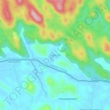 Yagirala topographic map, elevation, terrain