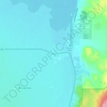 Bridgeport topographic map, elevation, terrain