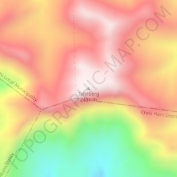 Tafelberg topographic map, elevation, terrain