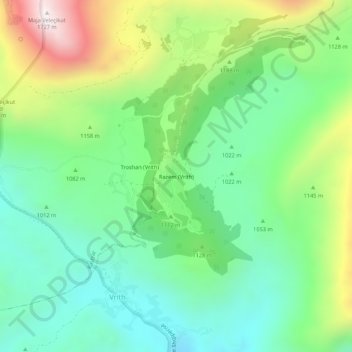 Razëm (Vrith) topographic map, elevation, terrain