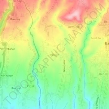 Abuan topographic map, elevation, terrain