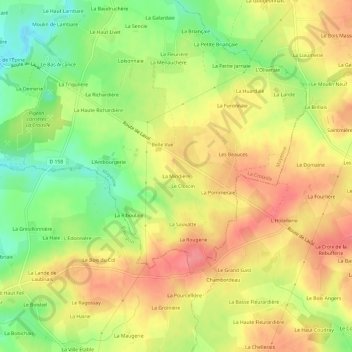 La Mindière topographic map, elevation, terrain