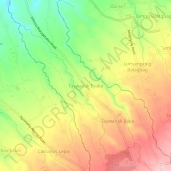 Taywanak Ibaba topographic map, elevation, terrain