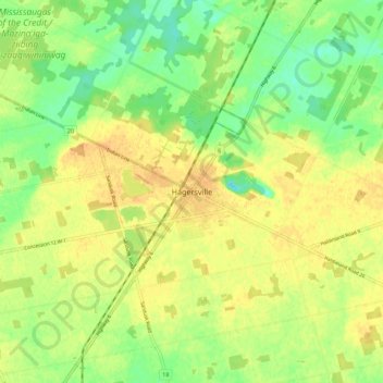 Hagersville topographic map, elevation, terrain
