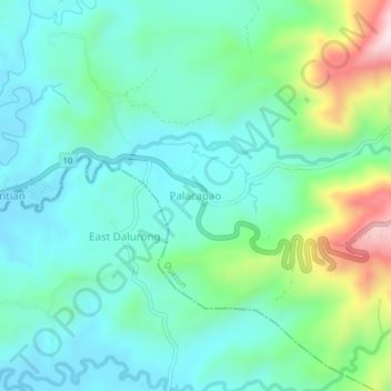 Palacapao topographic map, elevation, terrain