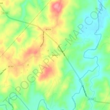 Boston topographic map, elevation, terrain