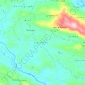 Morahela topographic map, elevation, terrain