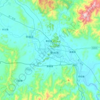 Babu topographic map, elevation, terrain