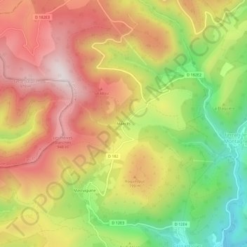 Mancès topographic map, elevation, terrain