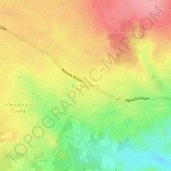 Siinka Dheer topographic map, elevation, terrain
