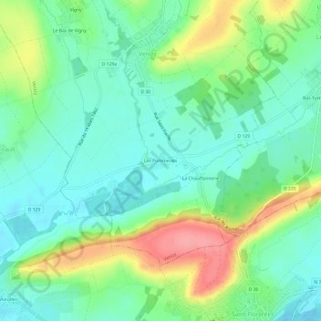 Les Pommerats topographic map, elevation, terrain