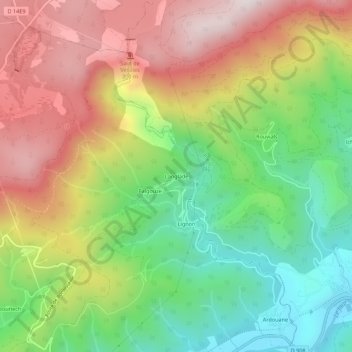 Langlade topographic map, elevation, terrain