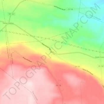 Deck topographic map, elevation, terrain