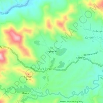 Tagalas-as topographic map, elevation, terrain