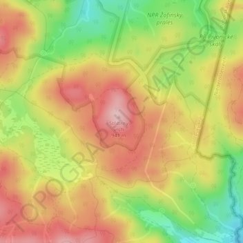 Gratzen Mountains topographic map, elevation, terrain