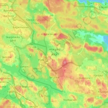 Älta topographic map, elevation, terrain